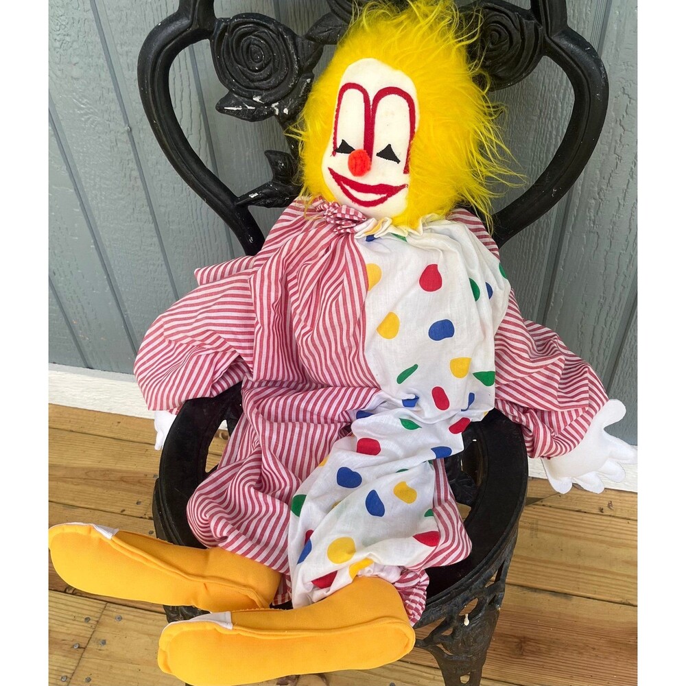 Large Vintage Handmade Clown Doll
